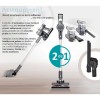 Ηλεκτρική σκούπα επαναφορτιζόμενη 2 σε 1 BRN-0160 Bruno 200W χρώμα ασημί