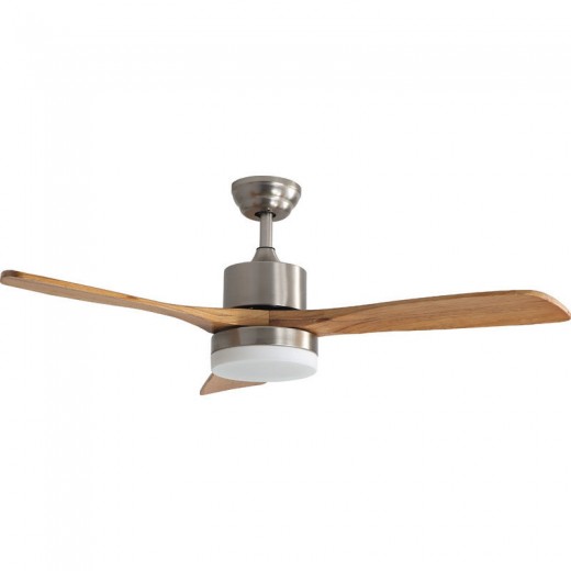 Ανεμιστήρας Οροφής PRCF-80442 Primo 52'' 132εκ. Με Τηλεχειριστήριο 1Φως LED 3Φτερά Καφέ-Inox