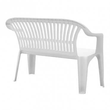 Παγκάκι - καναπές Diva - διθέσιο - στοιβαζόμενο - από πολυπροπυλένιο σε χρώμα λευκό 114x55x82cm.