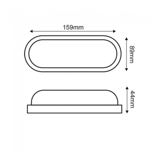 Πλαφονιέρα LED IP65 10W 900lm χρώμα λευκό 15,9x4,4x8,9εκ.