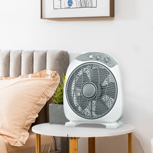 Ανεμιστήρας δαπέδου Box Fan FANFPG60 - 30εκ. 40W χρώμα λευκό - γκρι