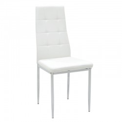 Καρέκλα Molly Megapap με μεταλλικά πόδια από χρώμιο - Pu σε χρώμα λευκό 41x52x98εκ.