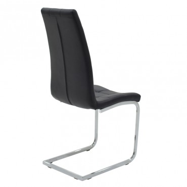 Καρέκλα Morgan Megapap με μεταλλικά πόδια από χρώμιο - Pu χρώμα μαύρο 43x59x104εκ.