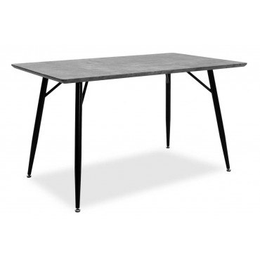 Τραπέζι Remi Megapap από Mdf σε γκρι cement - μαύρα μεταλλικά πόδια 130x80x76εκ.