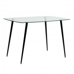 Τραπέζι Sophie Megapap με γυάλινη επιφάνεια και μεταλλικά πόδια σε χρώμα μαύρο 120x75x76εκ.