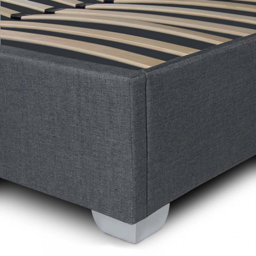 Κρεβάτι Megan Megapap υφασμάτινο με αποθηκευτικό χώρο χρώμα ανθρακί 160x200εκ.