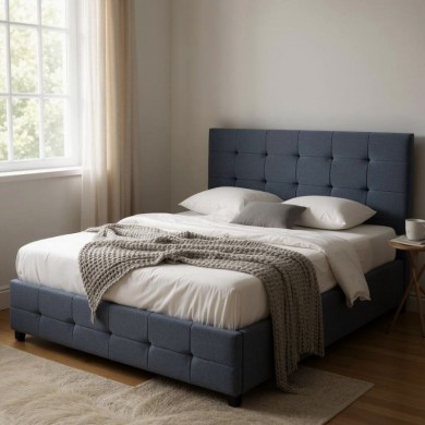 Iro Megapap fabric bed with storage space in anthracite color 160x200cm.
