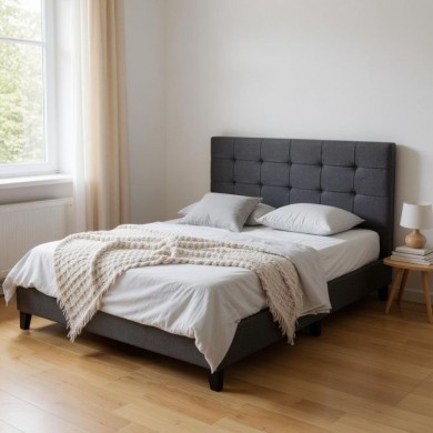 Sissy Megapap fabric bed in anthracite color 160x200cm.