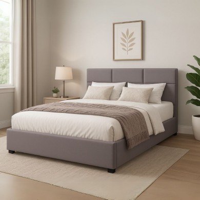 Kingston Megapap velvet bed with storage space in grey color 160x200cm.