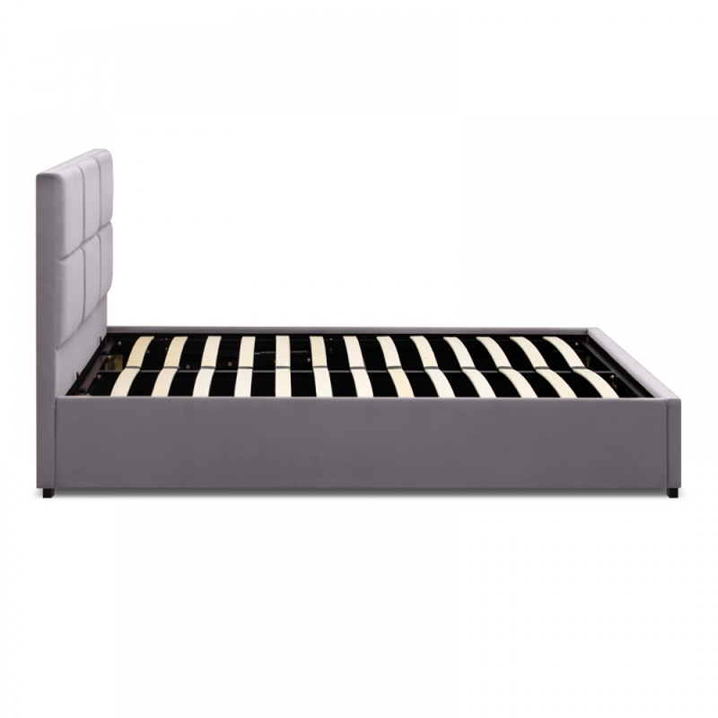 Kingston Megapap velvet bed in grey color 150x200cm.