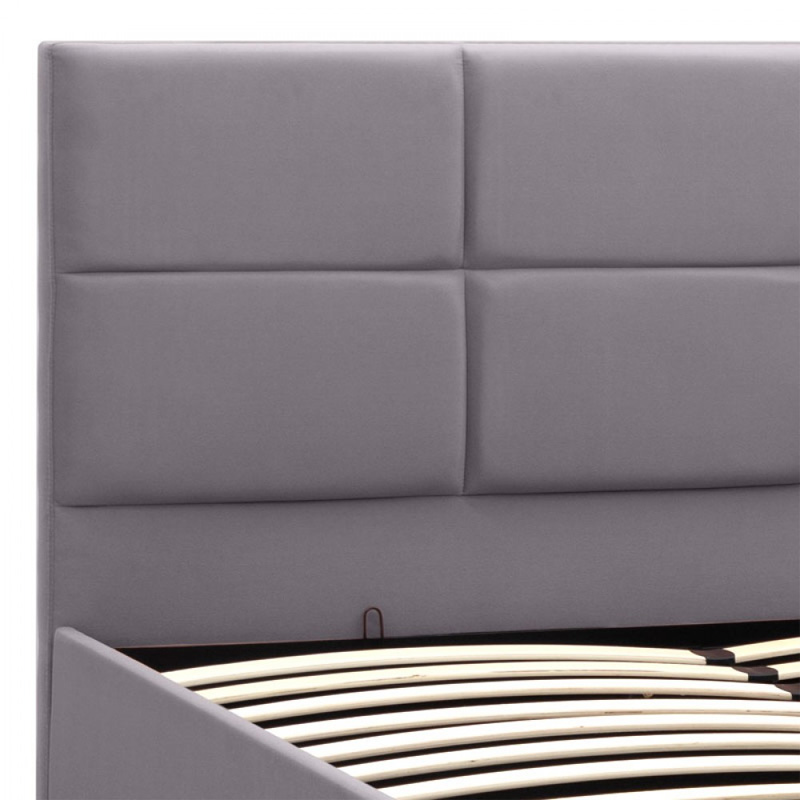 Kingston Megapap velvet bed in grey color 150x200cm.