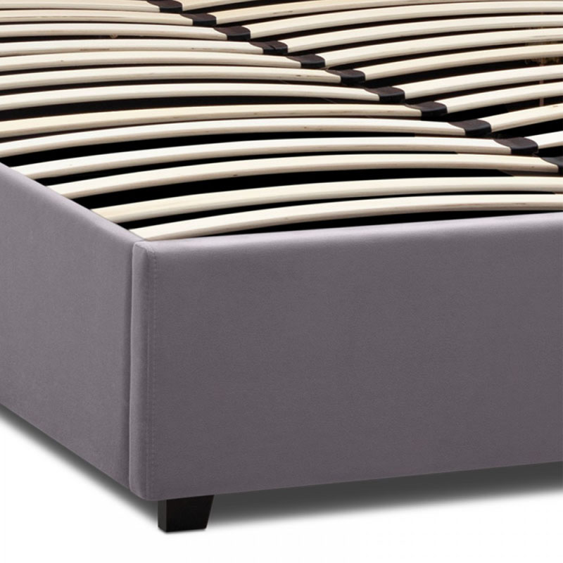 Kingston Megapap velvet bed in grey color 150x200cm.