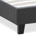 Flat Megapap fabric bed in anthracite color 140x190cm.