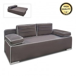 Καναπές - κρεβάτι Mateo Megapap τριθέσιος με αποθηκευτικό χώρο σε ανθρακί 200x99x88εκ.