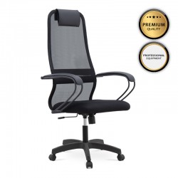 Καρέκλα γραφείου Prince Megapap με ύφασμα Mesh σε χρώμα μαύρο 66,5x70x123/133εκ.