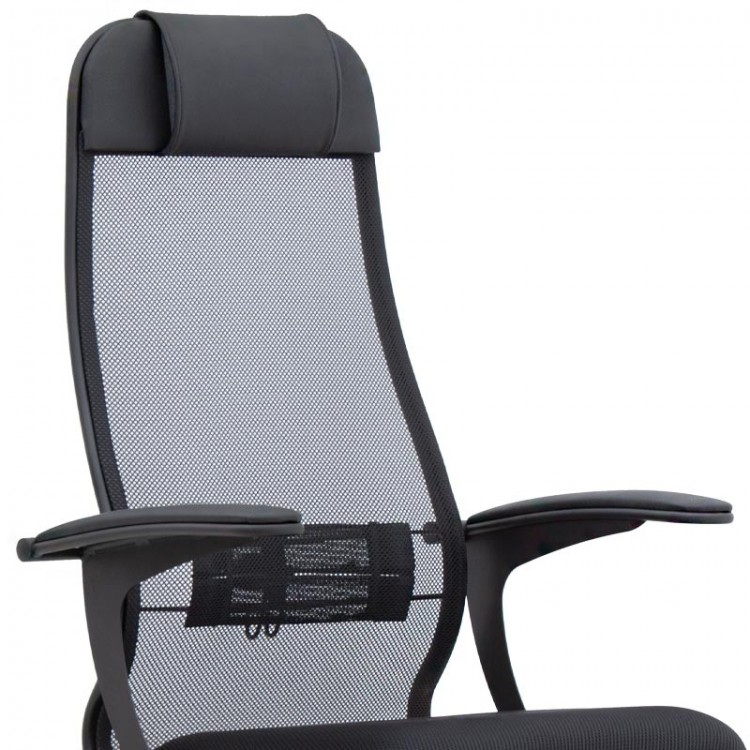 Καρέκλα γραφείου εργονομική Antonio Megapap με ύφασμα Mesh χρώμα μαύρο 66,5x70x111,8/133εκ.