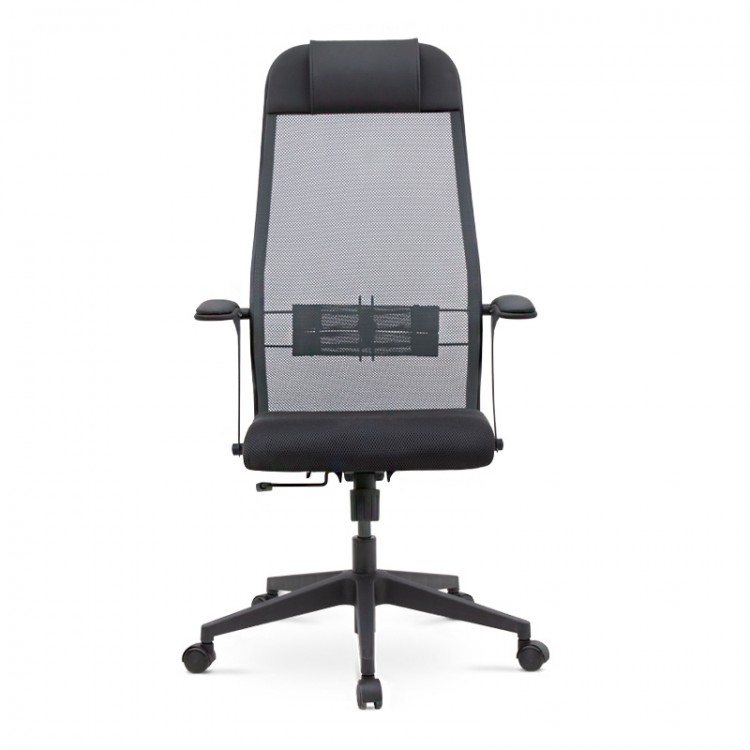 Καρέκλα γραφείου εργονομική Antonio Megapap με ύφασμα Mesh μαύρο - γκρι 66,5x70x111,8/133εκ.