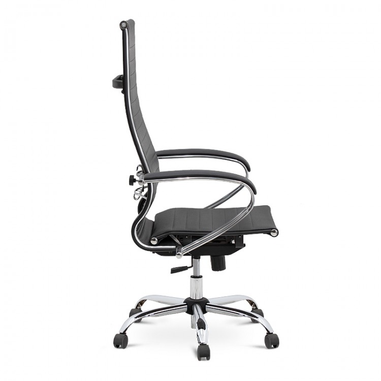 Καρέκλα γραφείου εργονομική Francy Megapap από τεχνόδερμα χρώμα μαύρο 66,5x70x118/130εκ.