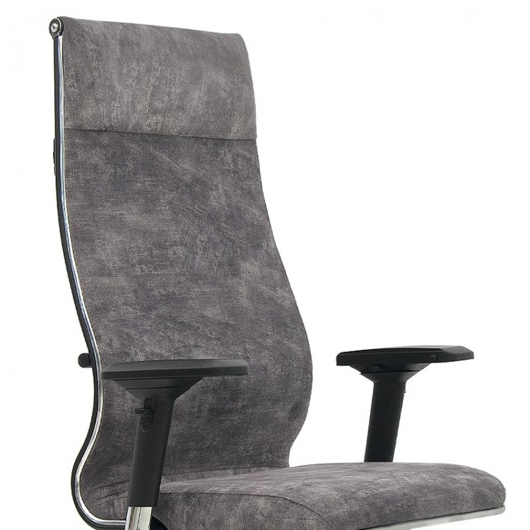 Καρέκλα γραφείου Samurai Lux εργονομική με ύφασμα velour χρώμα marble γκρι 70x70x124/134εκ.