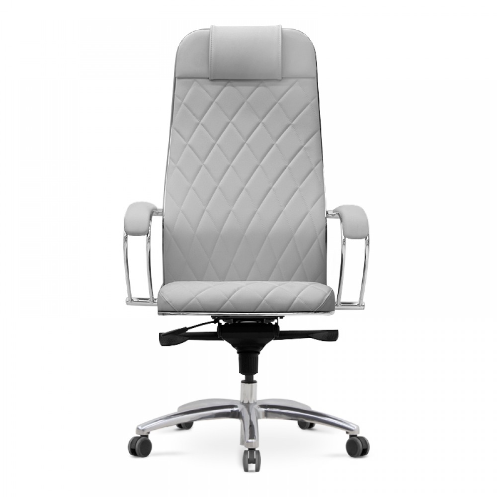 Καρέκλα γραφείου εργονομική Samurai-9 Megapap από τεχνόδερμα σε λευκό 70x70x120/130εκ.