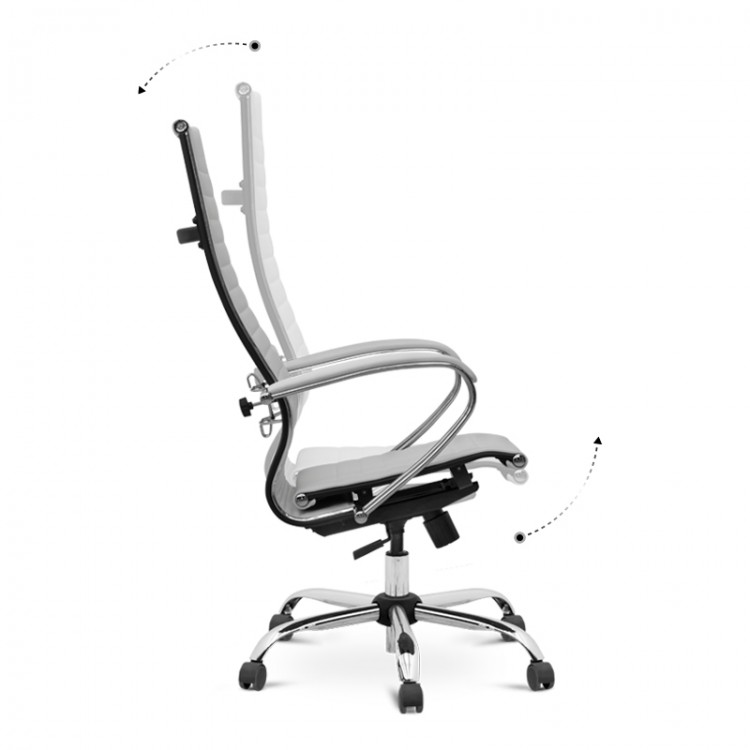Καρέκλα γραφείου εργονομική Francy Megapap από τεχνόδερμα σε λευκό 66,5x70x118/130εκ.