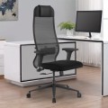 Office chair B1-111D Megapap ergonomic with double fabric Mesh color black 65x70x118/132cm.