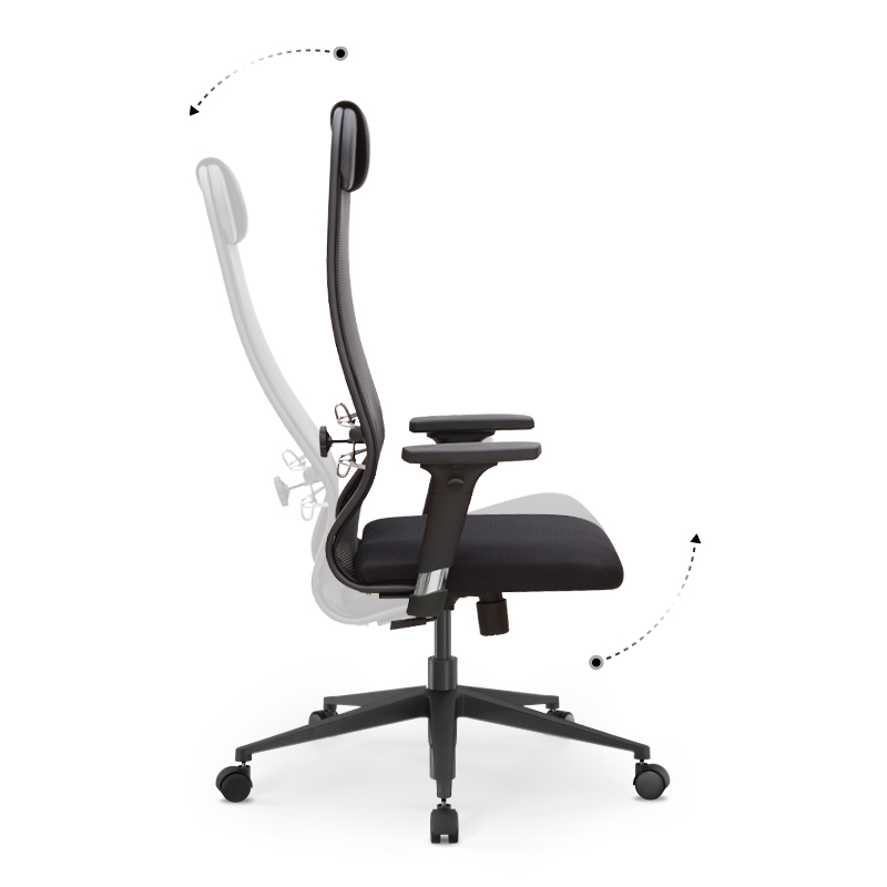 Office chair B1-111D Megapap ergonomic with double fabric Mesh color black 65x70x118/132cm.