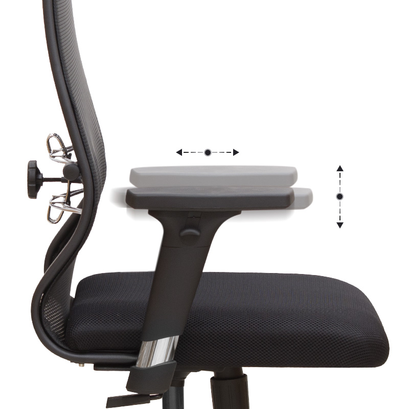 Office chair B1-111D Megapap ergonomic with double fabric Mesh color black 65x70x118/132cm.
