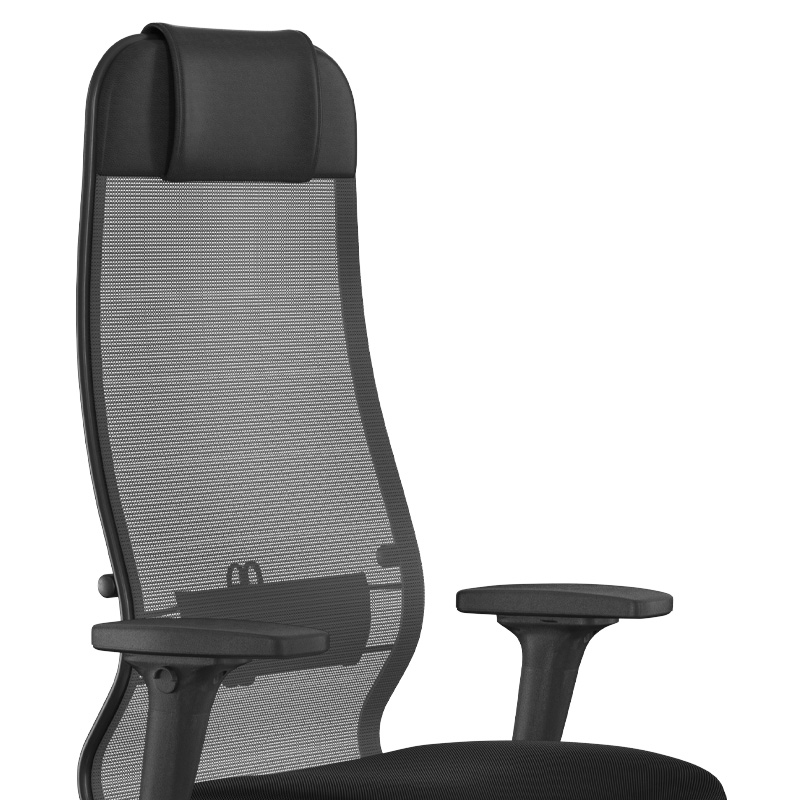 Office chair B1-111D Megapap ergonomic with double fabric Mesh color black 65x70x118/132cm.