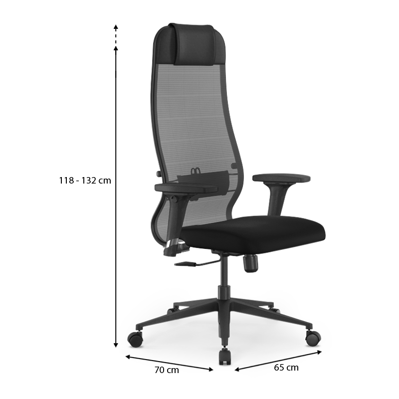 Office chair B1-111D Megapap ergonomic with double fabric Mesh color black 65x70x118/132cm.