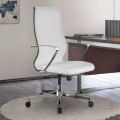 Office chair B2-163K Megapap ergonomic with Mesh fabric and PU leather color white 58x70x103/117cm.