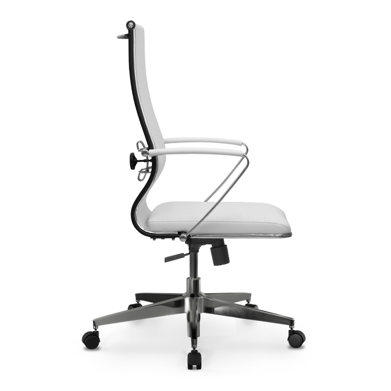 Office chair B2-163K Megapap ergonomic with Mesh fabric and PU leather color white 58x70x103/117cm.