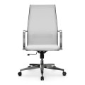 Office chair B2-163K Megapap ergonomic with Mesh fabric and PU leather color white 58x70x103/117cm.