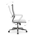 Office chair B2-163K Megapap ergonomic with Mesh fabric and PU leather color white 58x70x103/117cm.