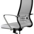 Office chair B2-163K Megapap ergonomic with Mesh fabric and PU leather color white 58x70x103/117cm.