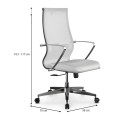 Office chair B2-163K Megapap ergonomic with Mesh fabric and PU leather color white 58x70x103/117cm.