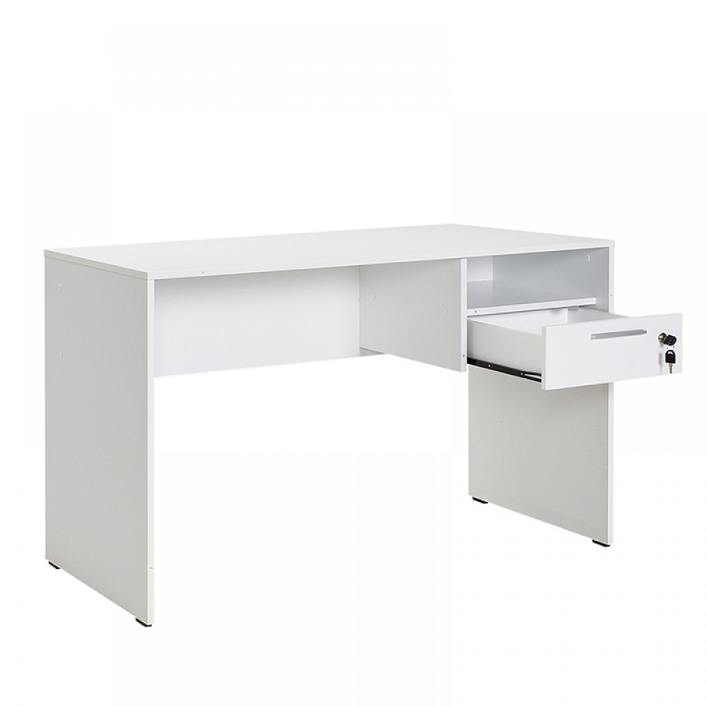 Γραφείο εργασίας Concept Megapap από μελαμίνη σε χρώμα λευκό 120x60x75εκ.