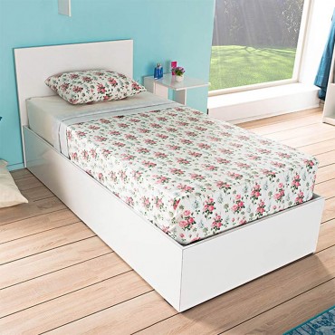 Κρεβάτι Modern Megapap μονό με αποθηκευτικό χώρο σε χρώμα λευκό 90x190εκ.
