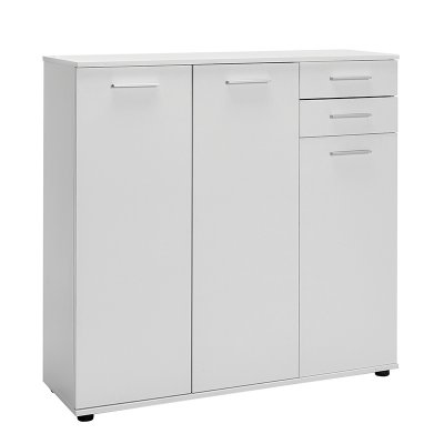 Παπουτσοθήκη - ντουλάπι Trendline Megapap τρίφυλλη με δύο συρτάρια σε λευκό 108x35x108εκ.