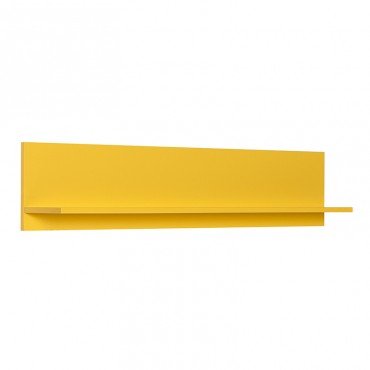 Διακοσμητική ραφιέρα τοίχου Flat Megapap σε χρώμα κίτρινο 120x20x25εκ.