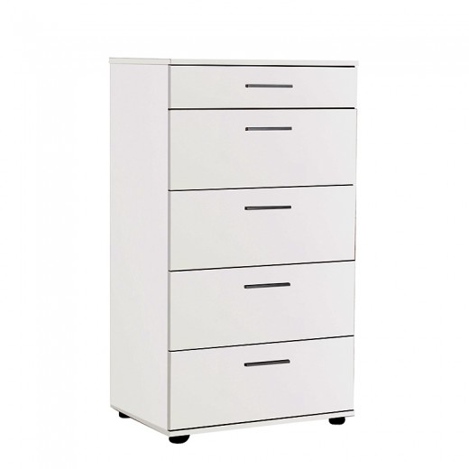 Συρταριέρα μελαμίνης Trendline Megapap με σε χρώμα λευκό 60x44x108εκ.