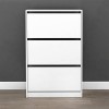 Παπουτσοθήκη μελαμίνης Flat Duo Megapap 18 ζεύγων σε χρώμα λευκό 73x26x119εκ.