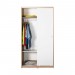 Ντουλάπα ρούχων Slide Megapap συρόμενη σε χρώμα λευκό - sonoma 94x52x182εκ.