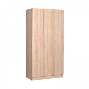 Ντουλάπα ρούχων Bodrum Megapap τρίφυλλη σε χρώμα sonoma 91x47x182εκ.