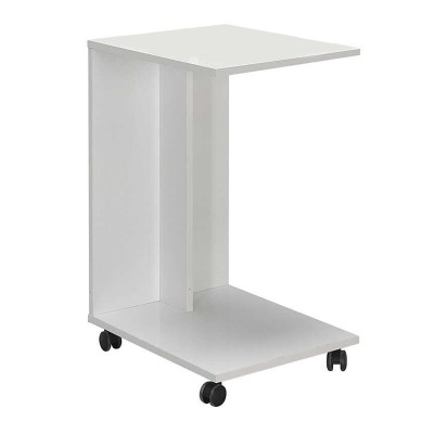 Βοηθητικό τραπέζι C-Shaped Megapap από μελαμίνη σε χρώμα λευκό 35x45x65εκ.