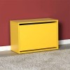Παπουτσοθήκη μελαμίνης Flat Duo Megapap 6 ζευγών χρώμα κίτρινο 60x42x30εκ.