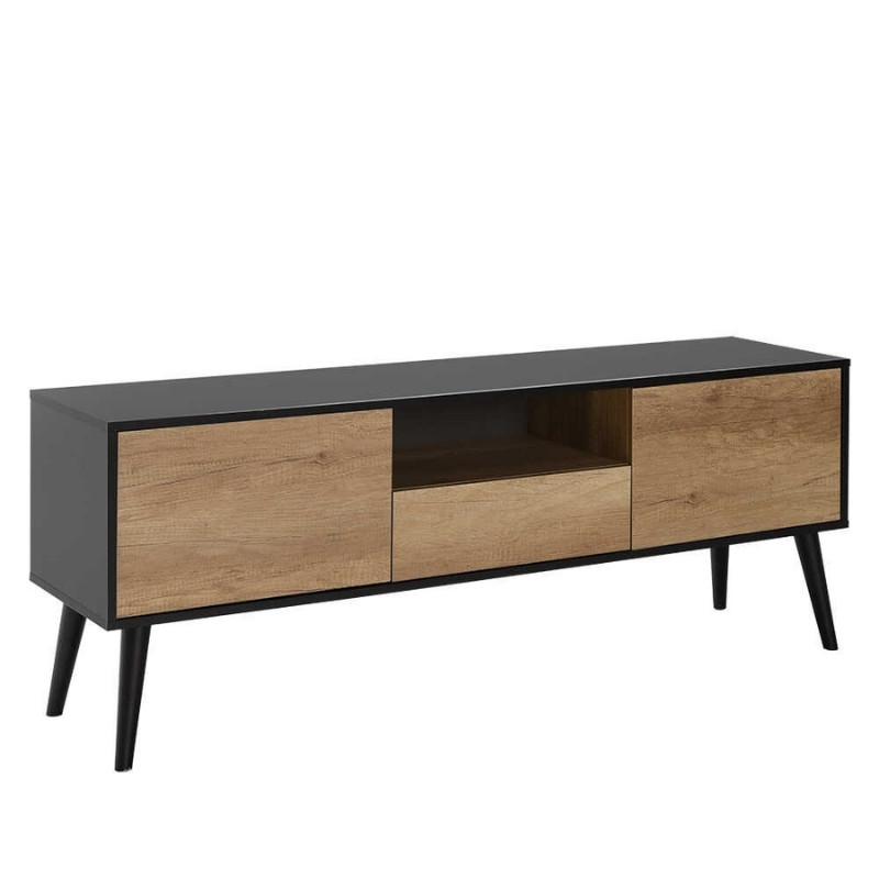 Style Megapap melamine tv furniture in black-tori color 160x41x58cm.
