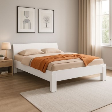 Robin Megapap melamine bed in white 160x200cm.