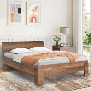 Robin Megapap melamine bed in walnut 160x200cm.