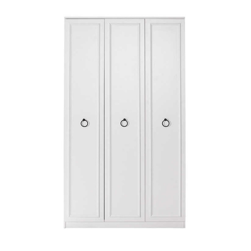 Hampton Megapap 3 doors melamine wardrobe in white color 103x52x185cm.